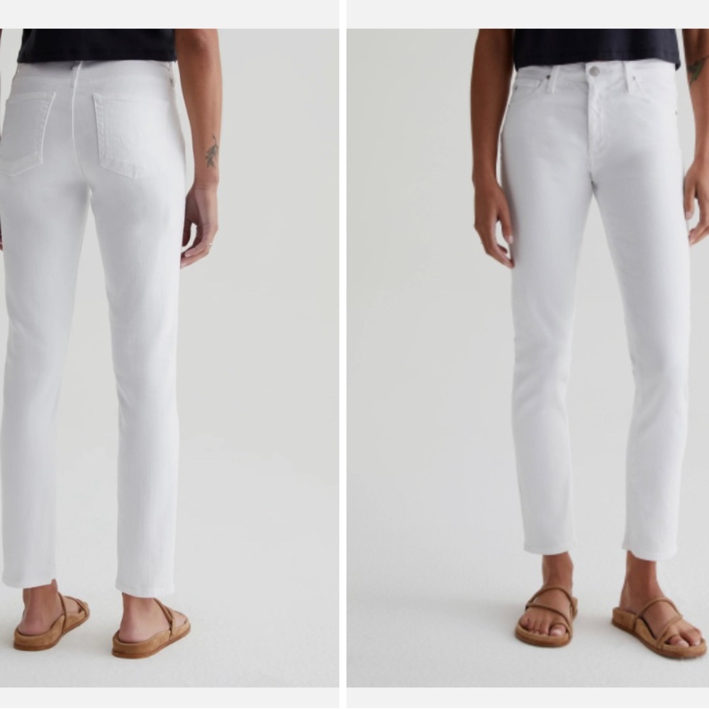 AG Prima Ankle Cigarette Leg White Jeans